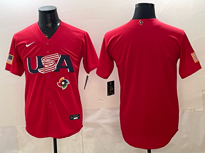 Men 2026 World Cub USA blank red Nike MLB Jersey 003->->MLB Jersey